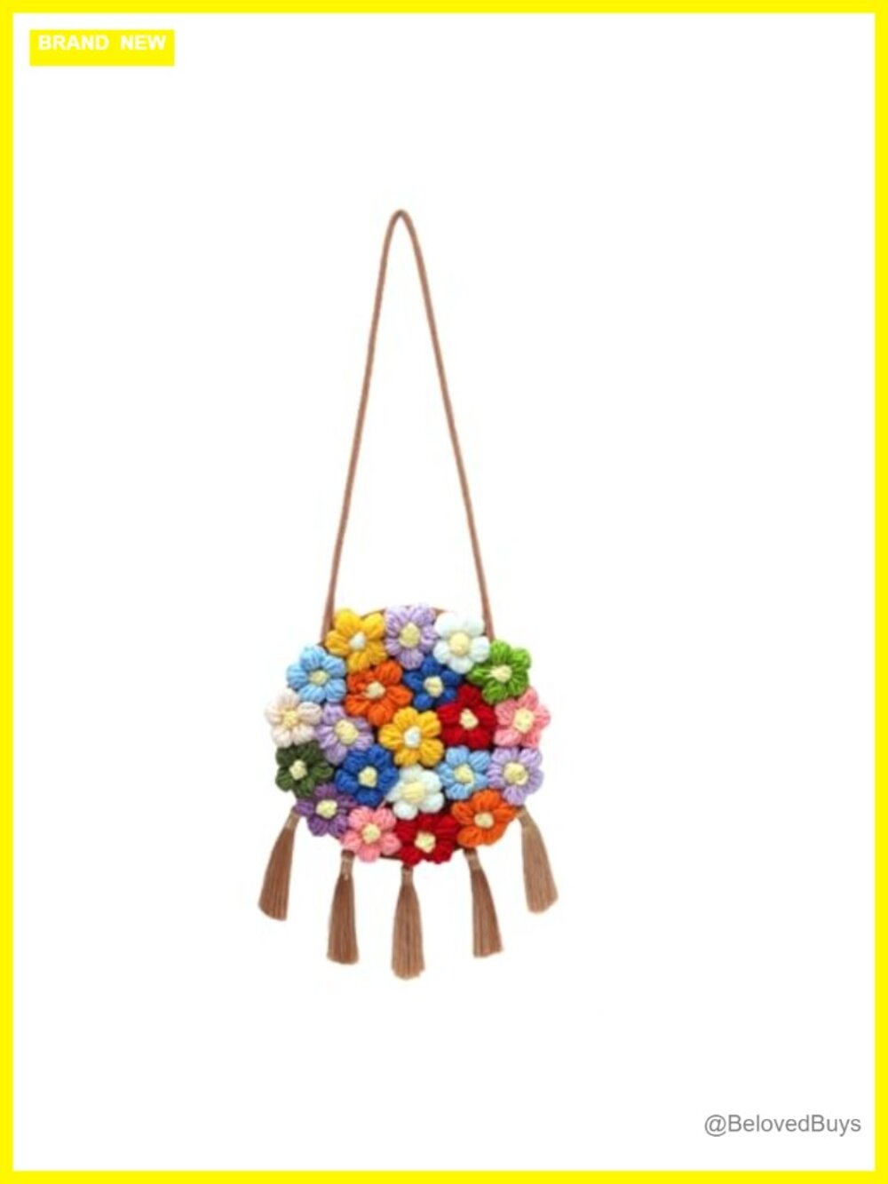 Woven Shoulder Bag Floral Clutch Magnetic Buckle Crochet Crossbody Purse